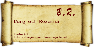 Burgreth Rozanna névjegykártya